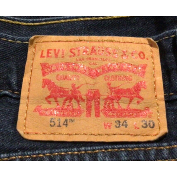 Levi's 514 Men's Straight Leg Blue Denim Jeans Size 34x30 - See Descript. (#2) - Picture 2 of 4